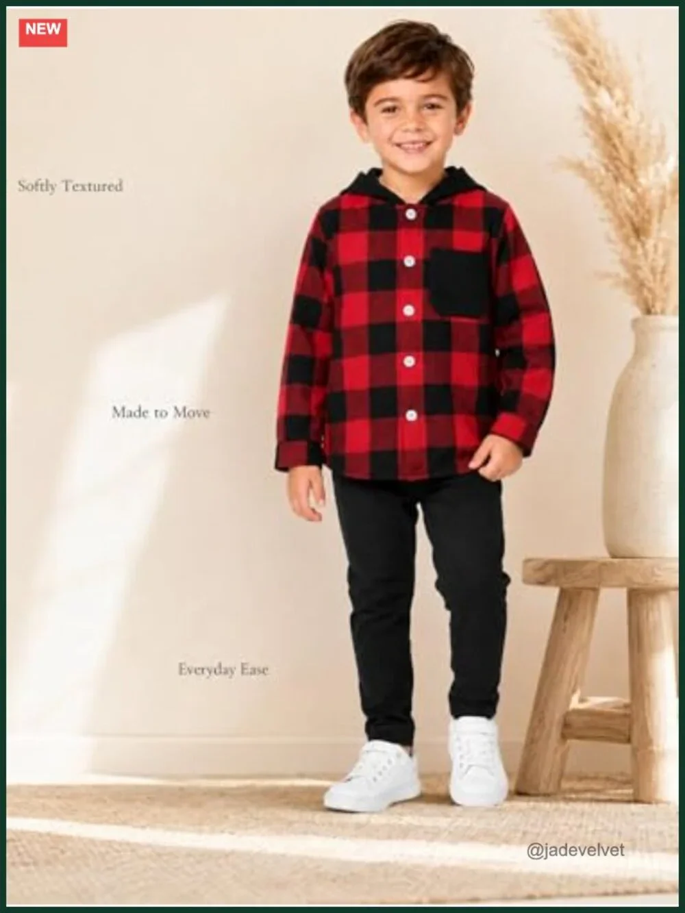 Toddler Boys Hooded Flannel Shirt Jacket Buffalo Plaid Button Down Shacket